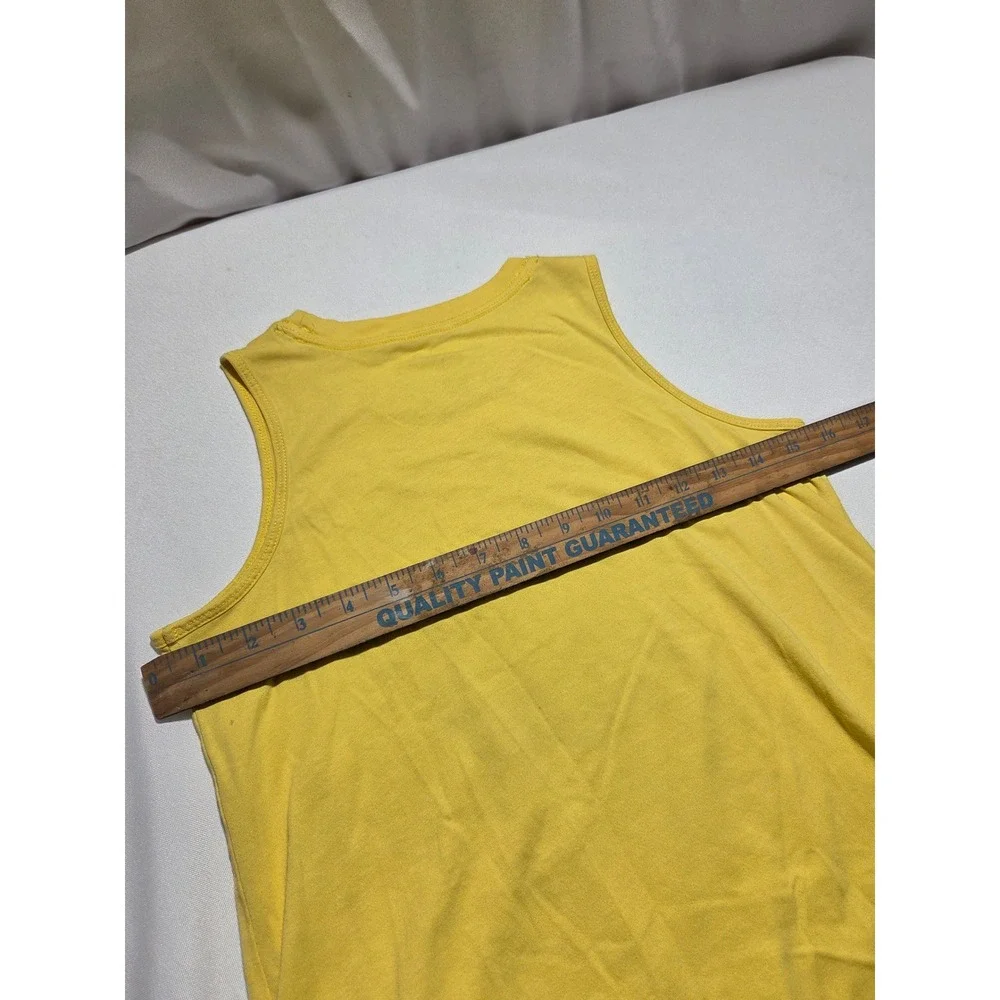 Abercrombie Kids Yellow‎ Tank Top Glitter Logo Front Tie Knot Size 11/12